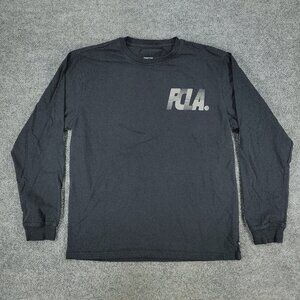 Flight Club Shirt Men Medium Black FCLA Logo Graphic Tee Crew Neck Long Sleeve